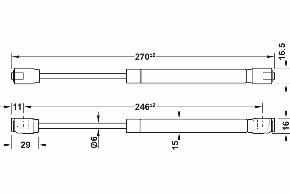 Hafele Газовый лифт, сталь, серебристая 80N 373.82.902