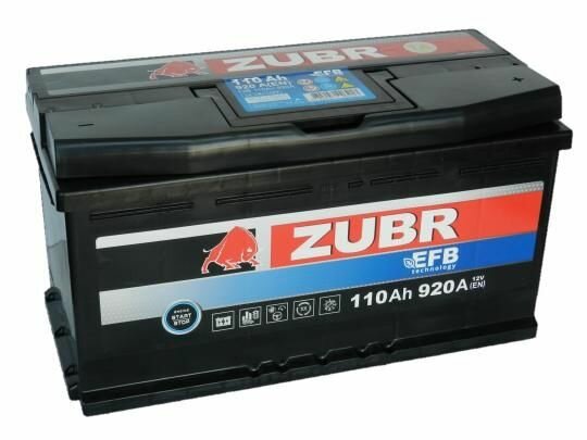 Автомобильный аккумулятор ZUBR EFB 110.0 Ач R + EN920A (353x175x190) (ZE1100)