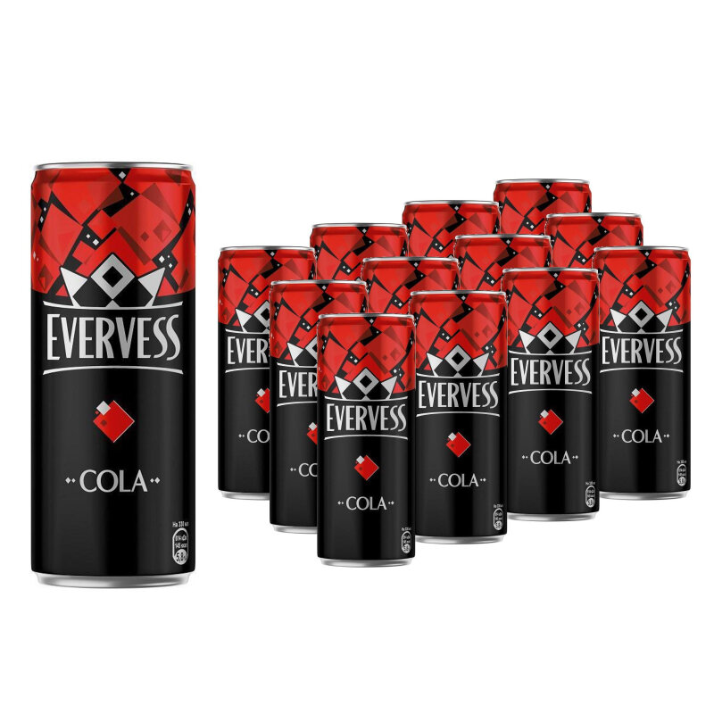 Напиток Evervess Cola газированный ж/б 0,33л 12шт/уп