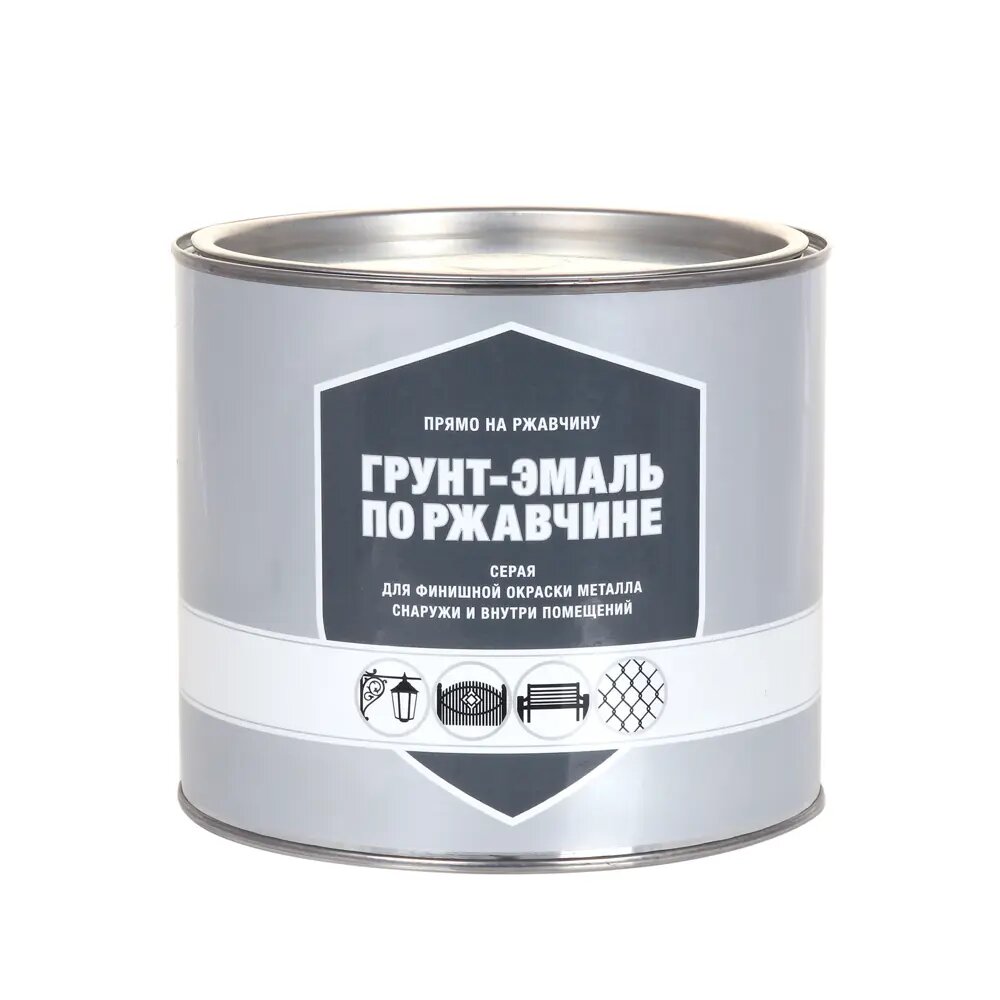 фото Грунт-эмаль по ржавчине 3 в 1 ЗАО Декарт цвет серый молотковая 1.38 л