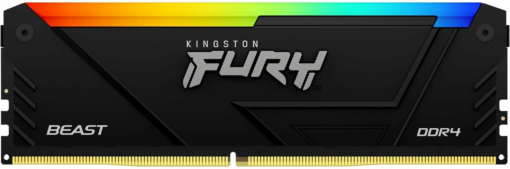 Память DDR4 16GB 3600MHz Kingston KF436C18BB2A/16 Fury Beast RGB RTL Gaming PC4-28800 CL18 DIMM 288-pin 1.35В single rank с радиатором Ret