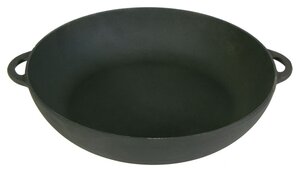 Жаровня чугунная Syton / Ситон с литыми ручками, черная, диаметр 28см, высота стенки 6см / посуда для всех видов плит