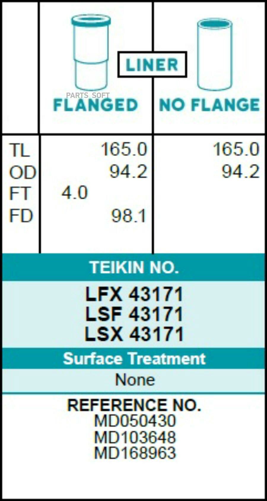 TEIKIN LSF43171 Гильза блока цилиндров