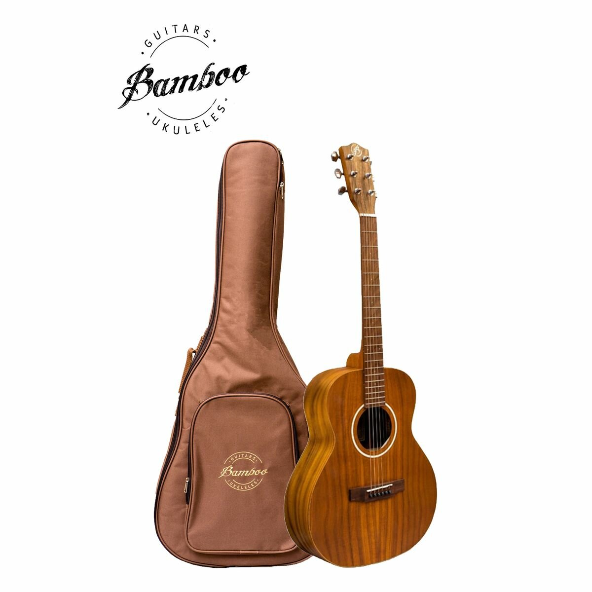 Bamboo ga-38 koa акустическая гитара с чехлом корпус коа гриф - махгони/ орех цвет натуральный
