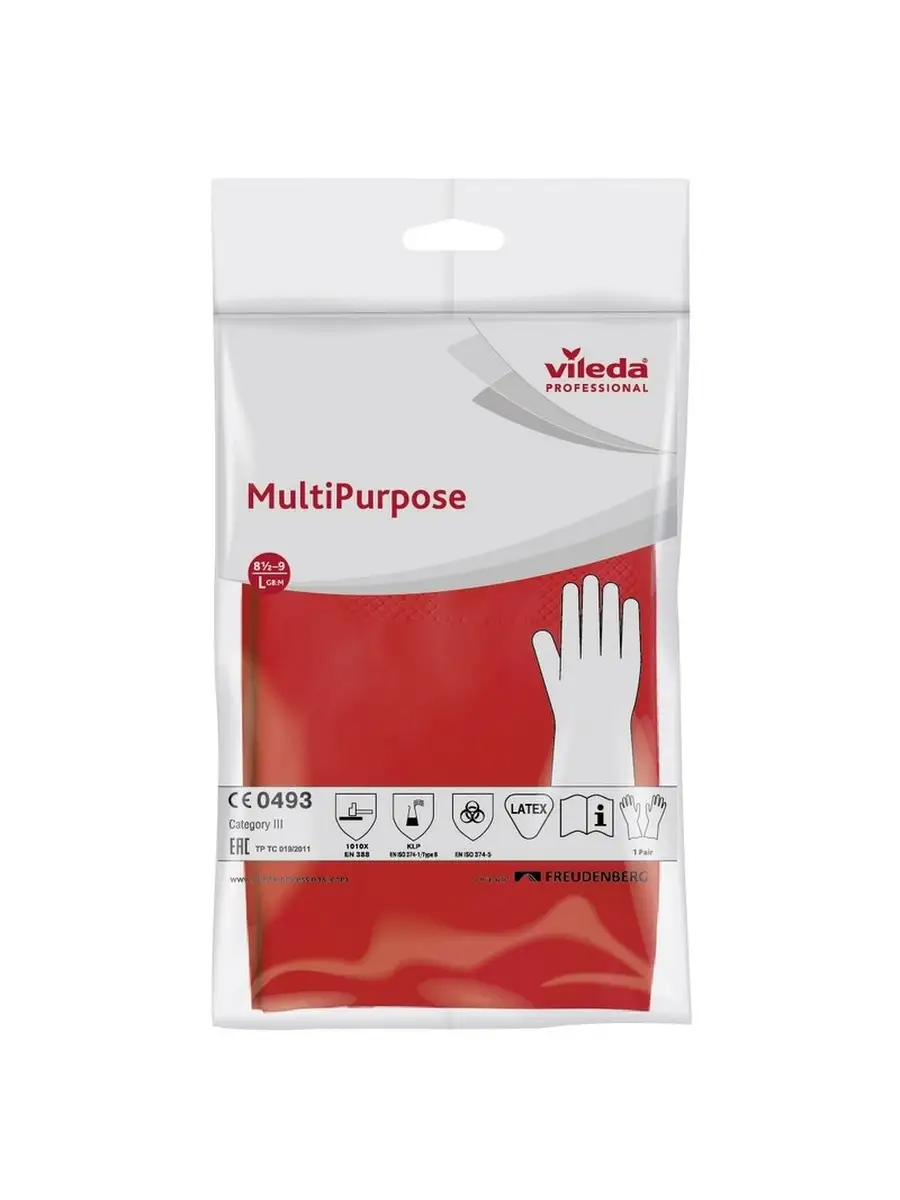 фото Хозяйственные перчатки Vileda латексные Виледа для уборки