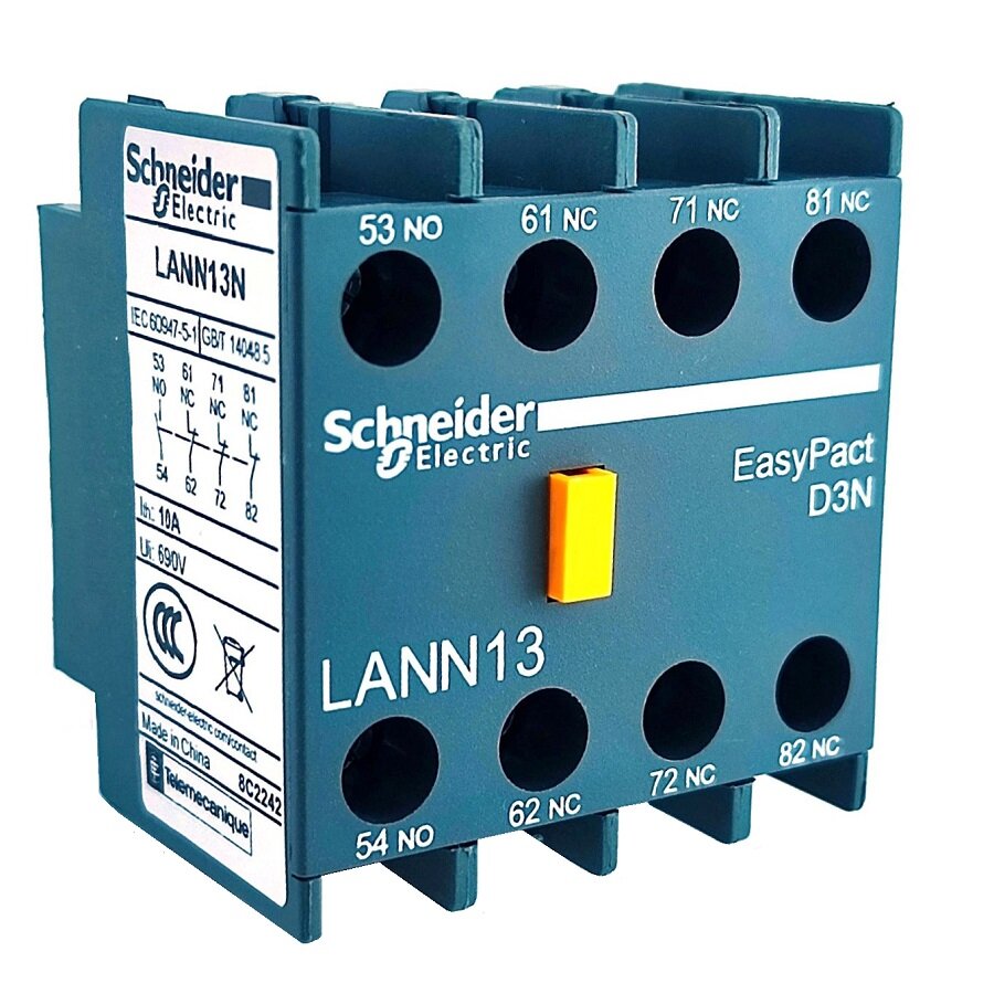 Блок контактный дополнительный LANN13N Schneider Electric 10A 690V 1NO+3NC