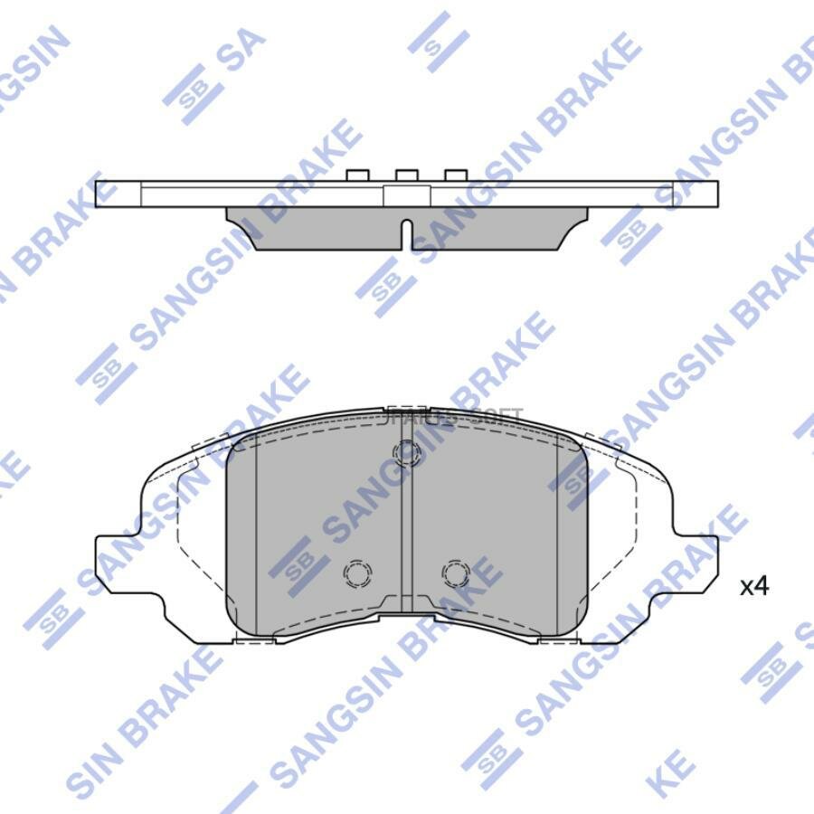фото SANGSIN BRAKE SP4276 SP4276_колодки дисковые передние!\ Dodge Caliber, Jeep Compass 1.8i/2.0-2.4 06>