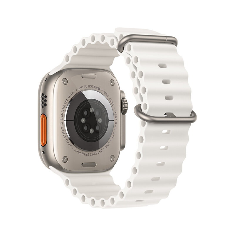 Ремешок на руку для Apple Watch 42/44/45/49 мм, HOCO, WA12, силиконовый ребристый, белый