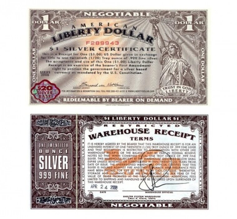 1 доллар 2006 США серебряный сертификат копия боны арт. 19-13737