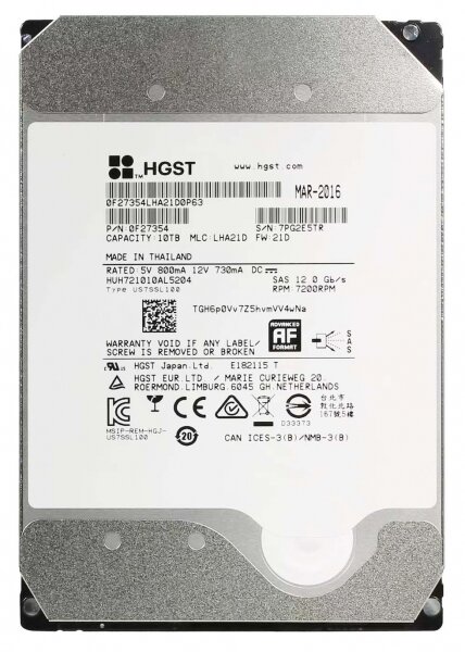 Жесткий диск HGST 10 ТБ HUH721010AL5204