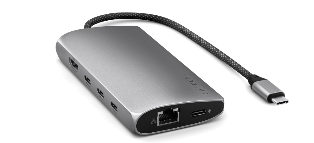 Док-станция Satechi USB-C Multiport Adapter V3 Space Gray (ST-P8KEM)