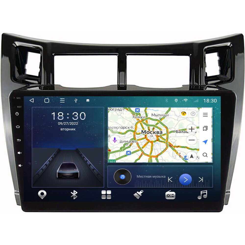 Магнитола CRS-300 Тойота Ярис Toyota Yaris 2005-2012 - Android 13 - Процессор 8 ядер - Carplay - DSP 36 полос - 4G(Sim)