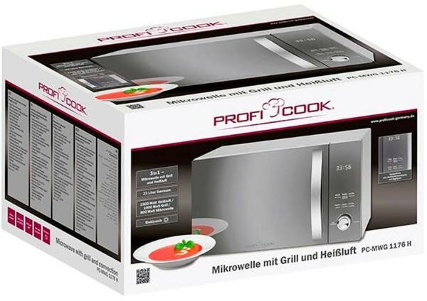 СВЧ Profi Cook PC-MWG 1176 800 Вт серебристый