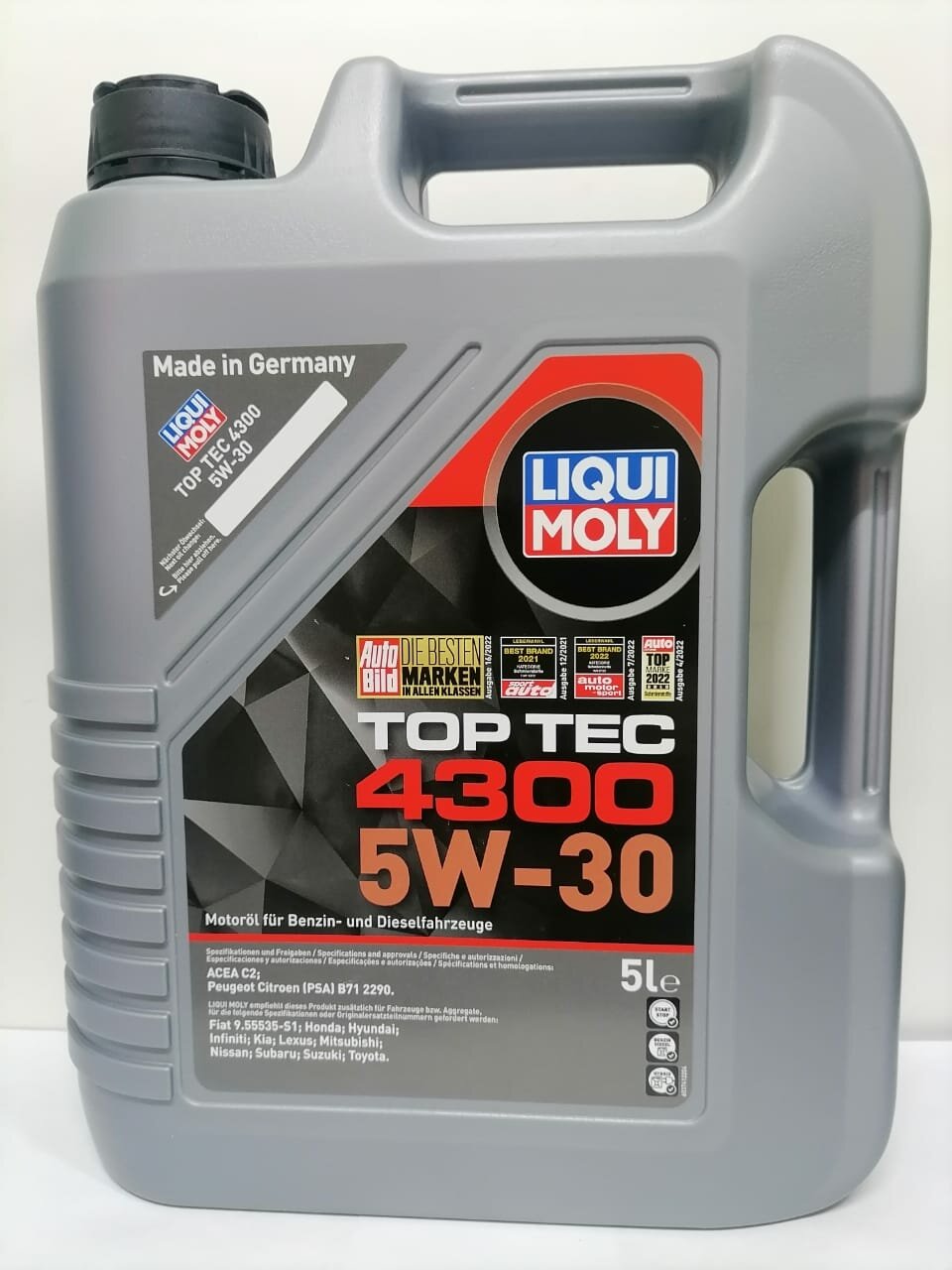 Моторное масло LIQUI MOLY Top Tec 4300 5W-30 5л артикул 2324