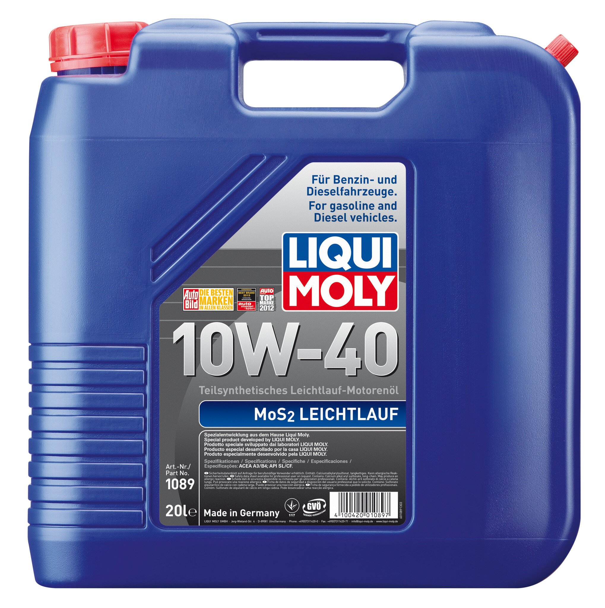 Синтетическое моторное масло LIQUI MOLY MoS2 Leichtlauf 10W-40