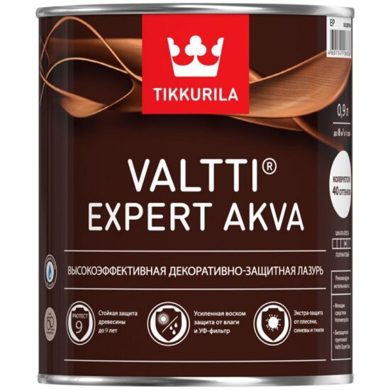 Лазурь TIKKURILA Valtti Expert Akva полуматовый тик 2,7 л.