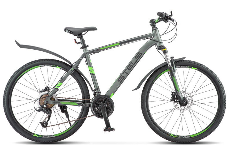 Велосипед горный STELS Navigator 640 D 26" V010, 14.5" антрацитовый/зелёный