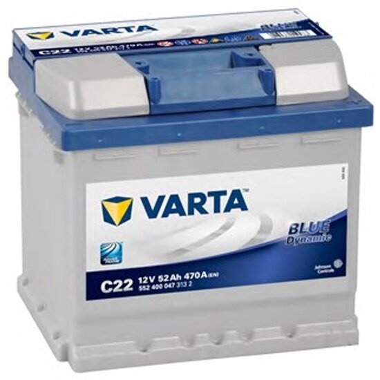 Аккумулятор VARTA C22 Blue Dynamic 552 400 047, 175x207x190, обратная полярность, 52 Ач