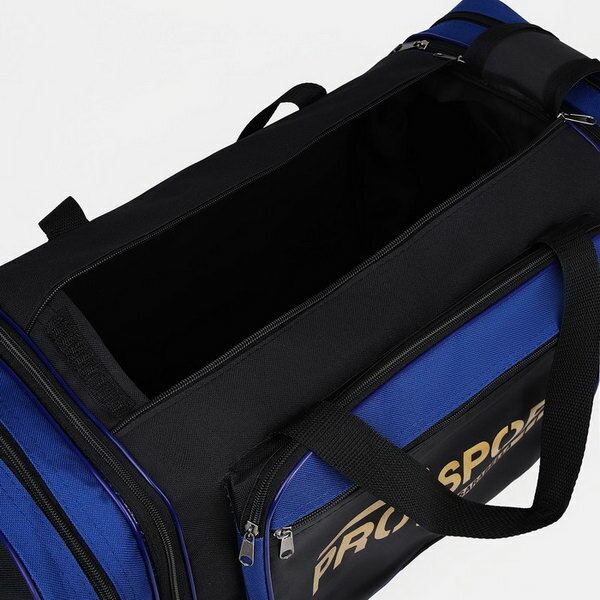 Сумка спортивная на молнии, 3 наружный карман, цвет чёрный/синий - фотография № 4
