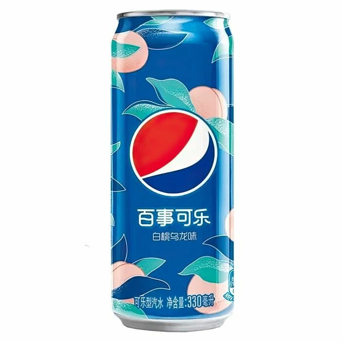 Газированный напиток Pepsi Peach Oolong со вкусом персика и чая Улун (Китай), 330 мл (3 шт) - фотография № 2