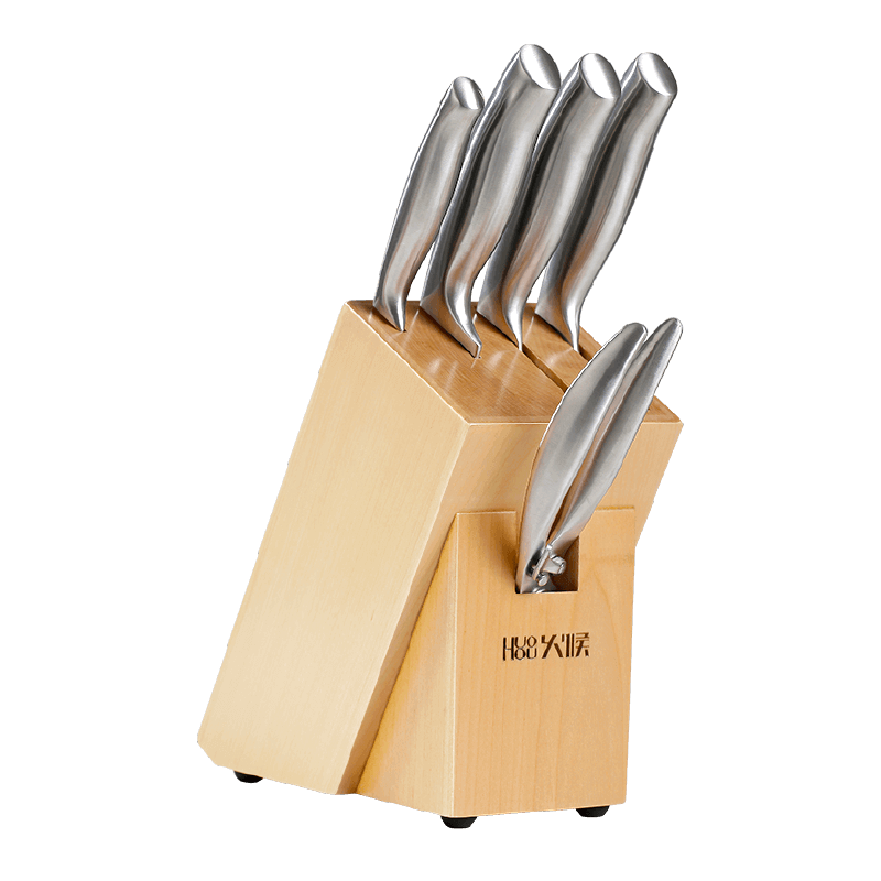 Набор ножей с подставкой HuoHou Nano Steel Knife Set 6 in 1 (Silver/Серебристый)