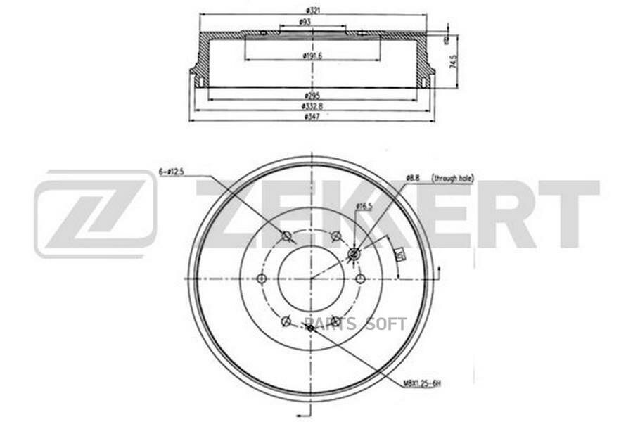 ZEKKERT BS-5526 Барабан торм. задн. Ford Ranger I-III 99- Mazda B-Serie III IV 98- BT-50 06-