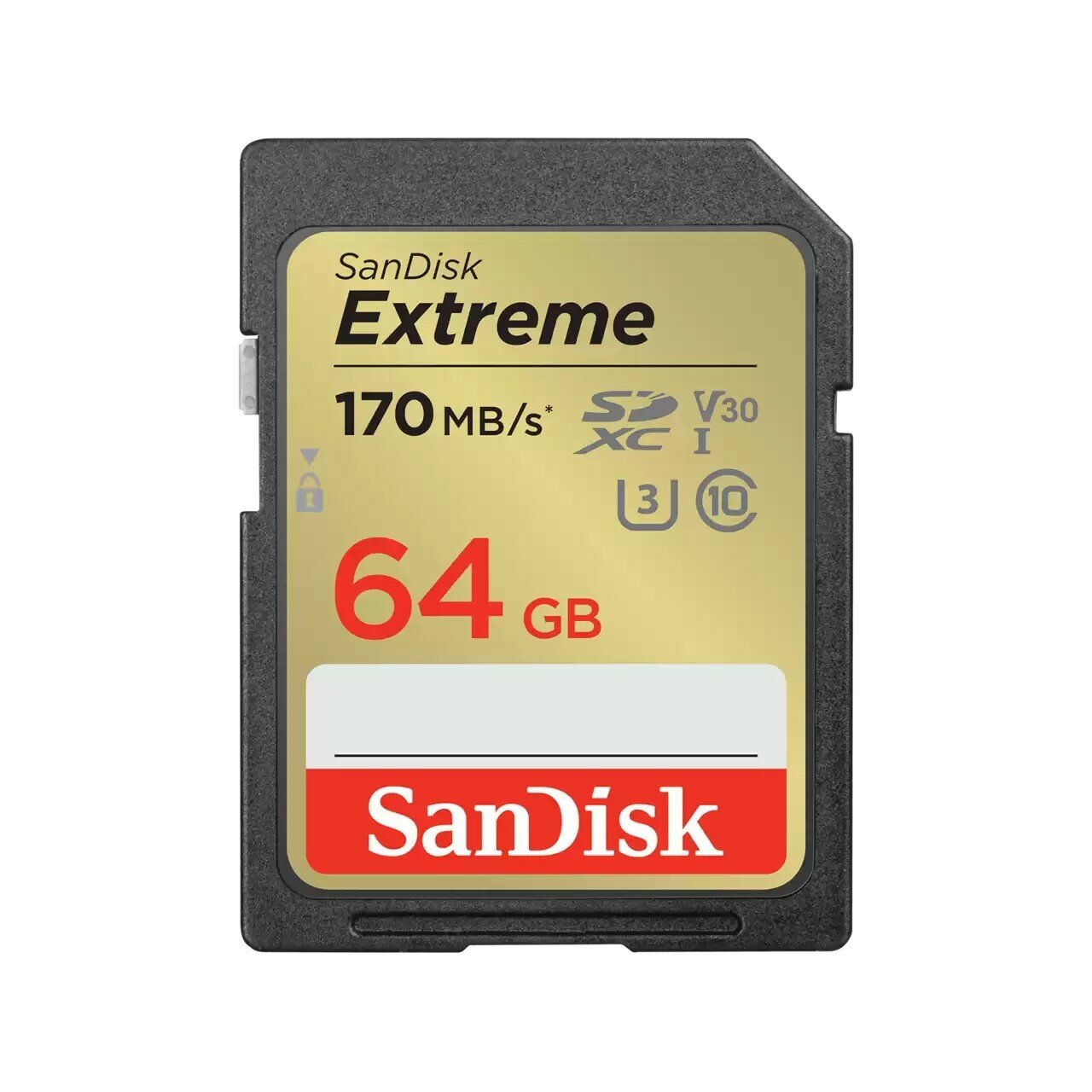 Карта памяти SanDisk Extreme PRO SDXC 64 ГБ Class 10 UHS-I U3 V30 (R/W 170/80 Mb/s)