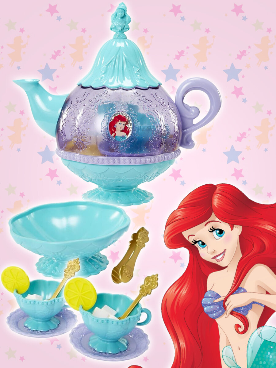 Аксессуар для кукол Игрушка набор посуды, 16 предметов, Disney Princess Ариэль "Чайная вечеринка"