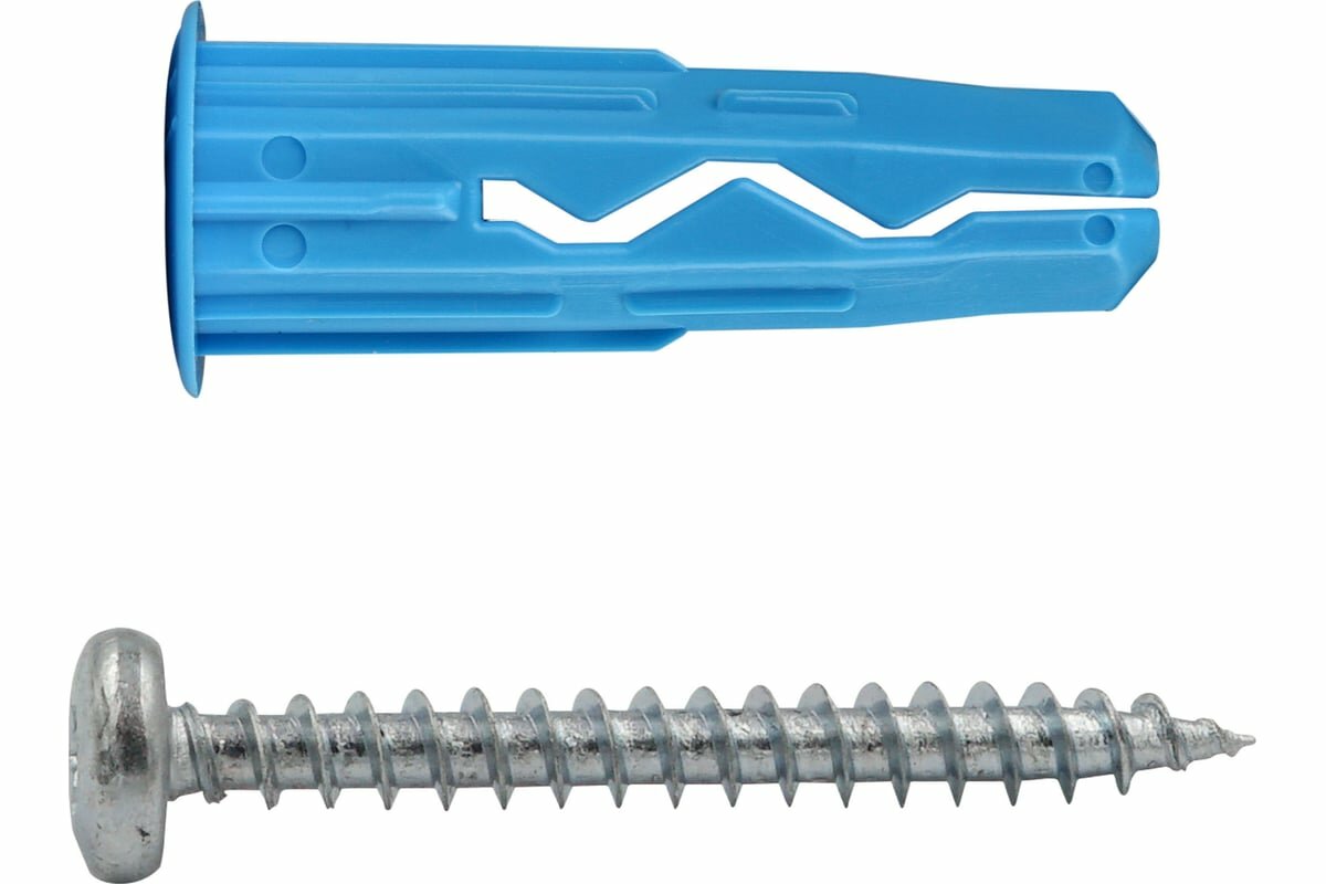 фото Европартнер Дюбель универсальный нейлоновый синий multi pro 8x32 с шурупом multi полукруг. голова tx25 zn 4,5x40 + бита tx (12 шт.) RB3 0139