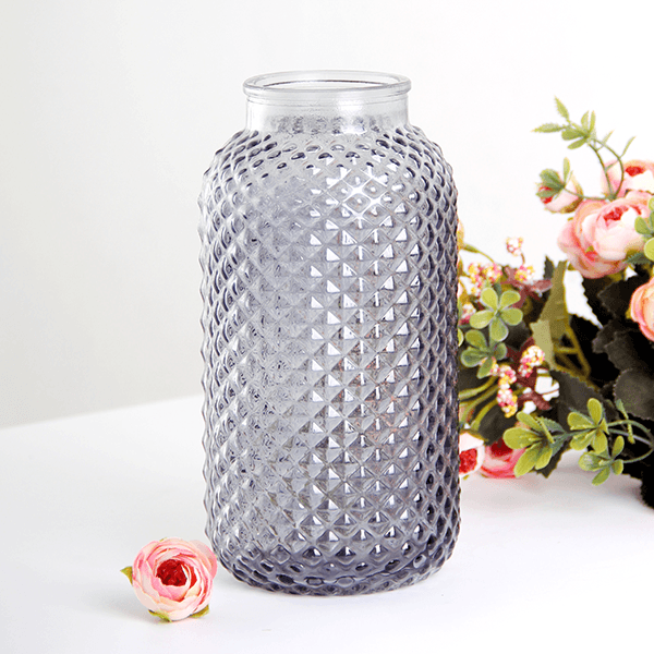 фото Ваза Капитоне 20 см дымчатая прозрачная