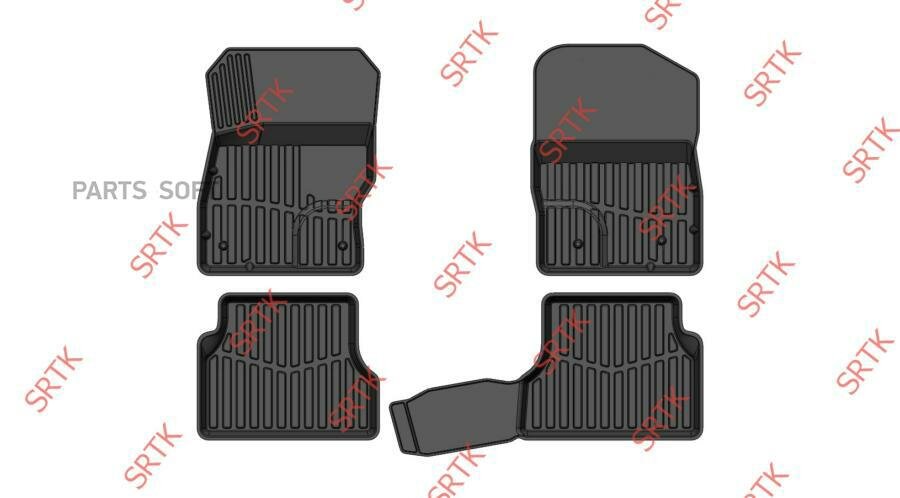 SRTK PR.FD.FOC2.04G.02X26 Коврик саона FORD Focus 2 (04-11) 3D резина черный (4 прм.) Premium SRTK