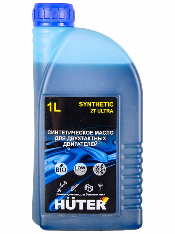 фото Масло синтетическое Huter 2Т ULTRA, для двухтактных двигателей, для техники, 1 литр