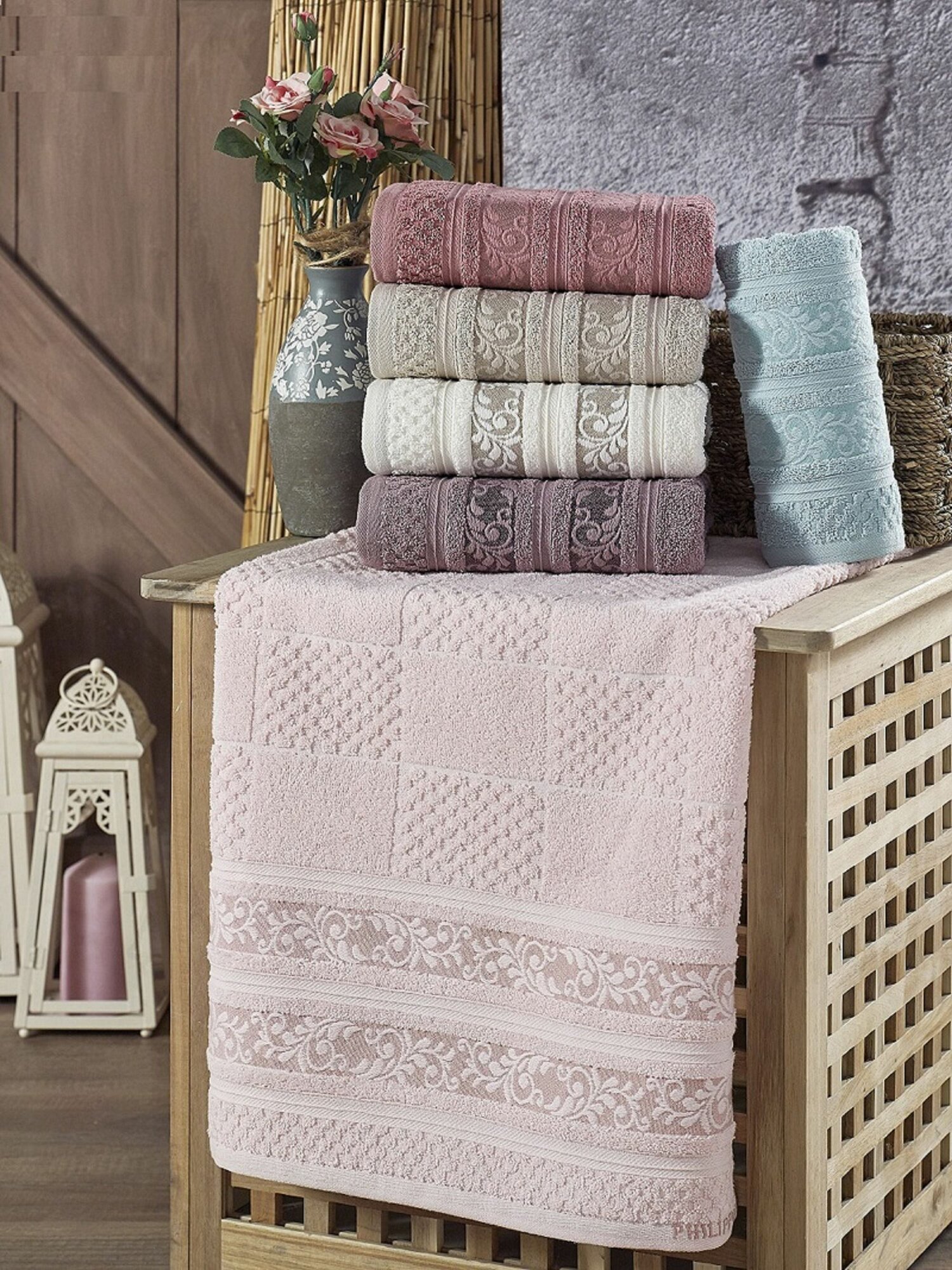 фото Набор полотенец PHILIPPUS махра 50х90 см (6 шт) SMART COTTON MALAGA