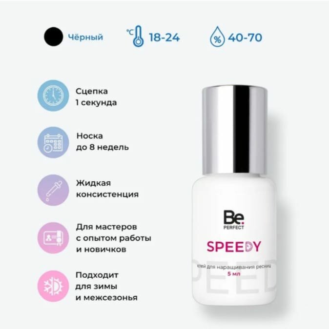 фото "Be Perfect Speedy" - клей для ресниц, черный, 5мл