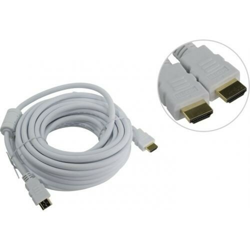 Aopen Кабель HDMI 19M M ver 2.0, 10М, 2 фильтра, белый