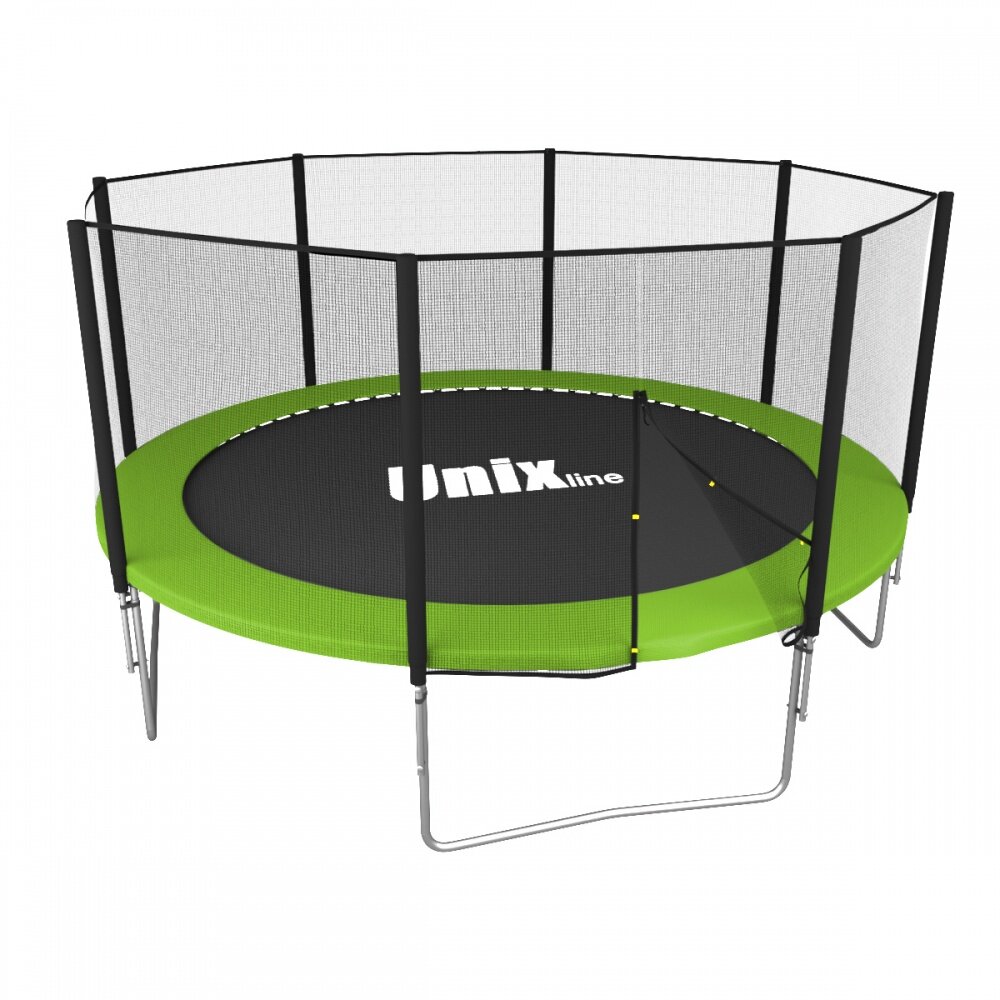 Батут с защитной сеткой Unix Line Simple 12Ft / 366 см (Green) outside