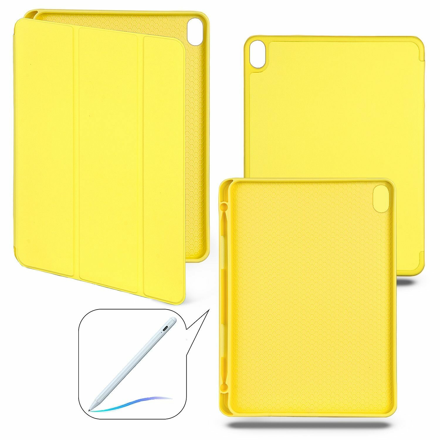 Чехол-книжка для iPad Air 4 (10.9" 2020) / iPad Air 5 (10.9" 2022) с отделением для стилуса желтый