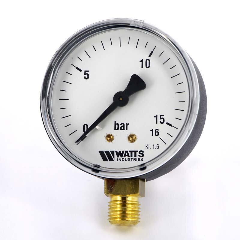Watts Манометр радиальный WATTS F+R200 (MRP) - 1/2" (D-80 мм шкала 0-16 бар)