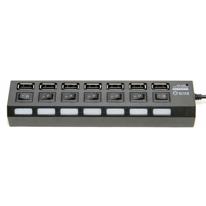 Концентратор USB 2.0 5bites HB27-203PBK 7 ports Black