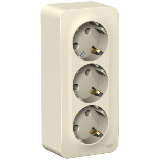 Розетка SCHNEIDER ELECTRIC BLANCA 3-я с заземлением без штор. Изол.ПЛ 16А, 250В, молочный