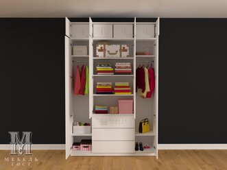 Шкаф для одежды "Мебель ГОСТ", аналог IKEA PAX, ШхВхГ 160x250х50 см Белый