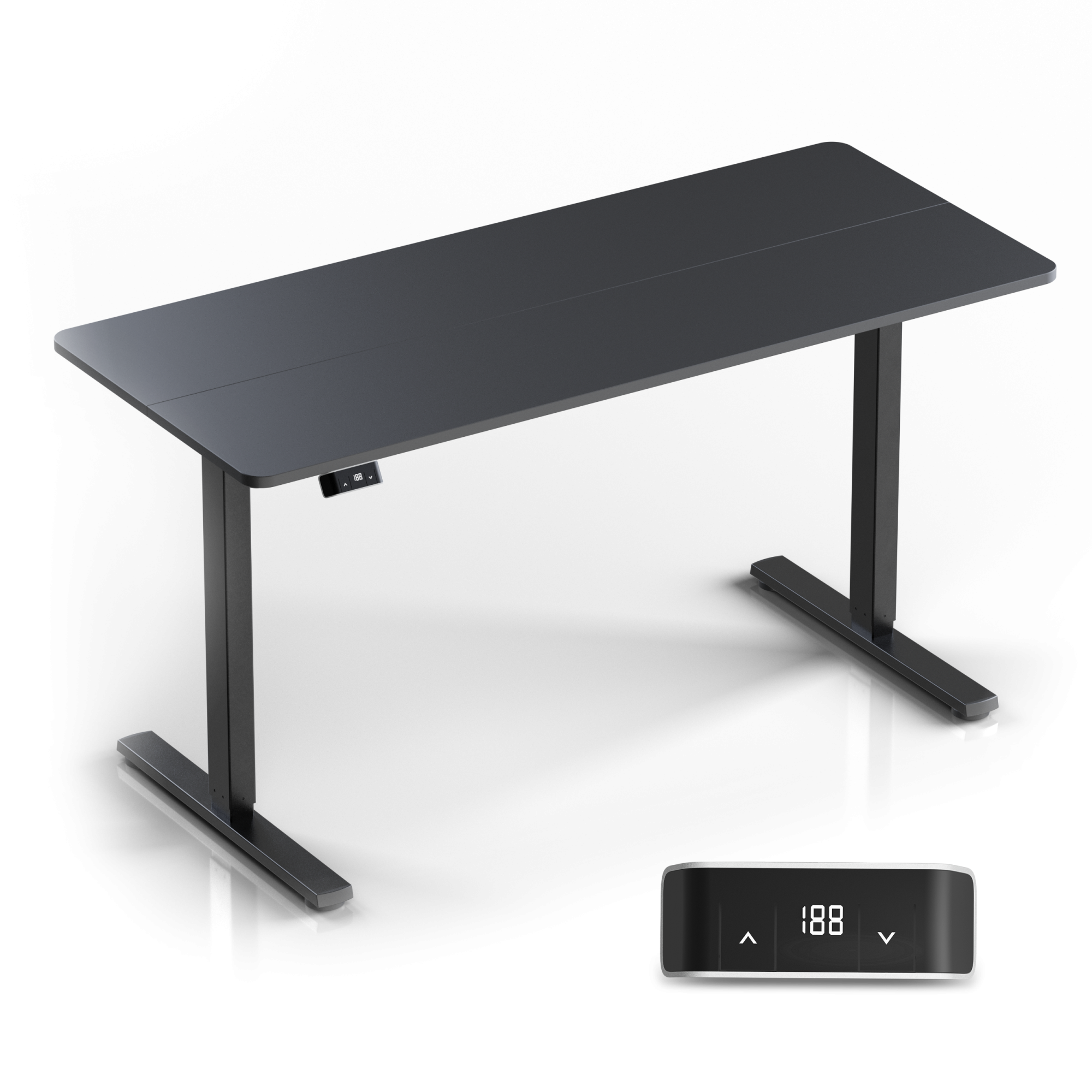 фото ONKRON WDT221E, черный моторизированный стол с регулировкой по высоте ( столешница 1400 x 600 x 18 мм)