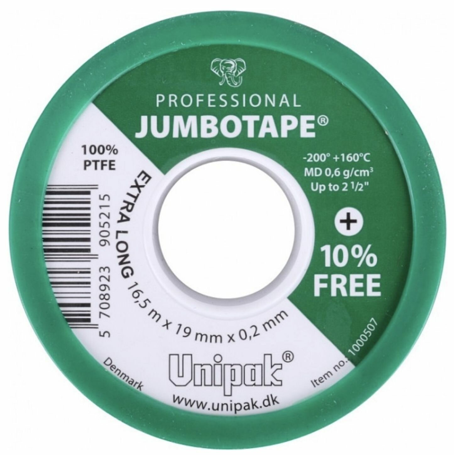 Фум-лента UNIPAK 19мм х 02мм х16.5м JUMBOTAPE PROFESSIONAL