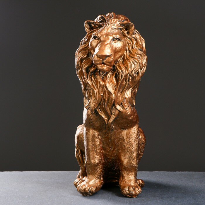 Хорошие сувениры Фигура "Лев сидящий" бронза, 40х25х56см - фотография № 2