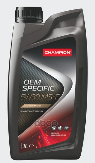 CHAMPION OIL Champion Oem Specific 5/30 Ms-F, Acea: A1/B1-12, A5/B5-16 Api: Sl/Cf Синт (1л)