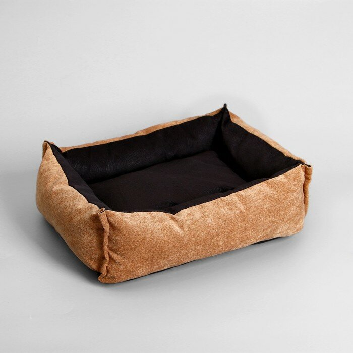 Пижон Лежанка под замшу с двусторонней подушкой, 45 х 35 х 11 см, мебельная ткань, микс цветов - фотография № 2