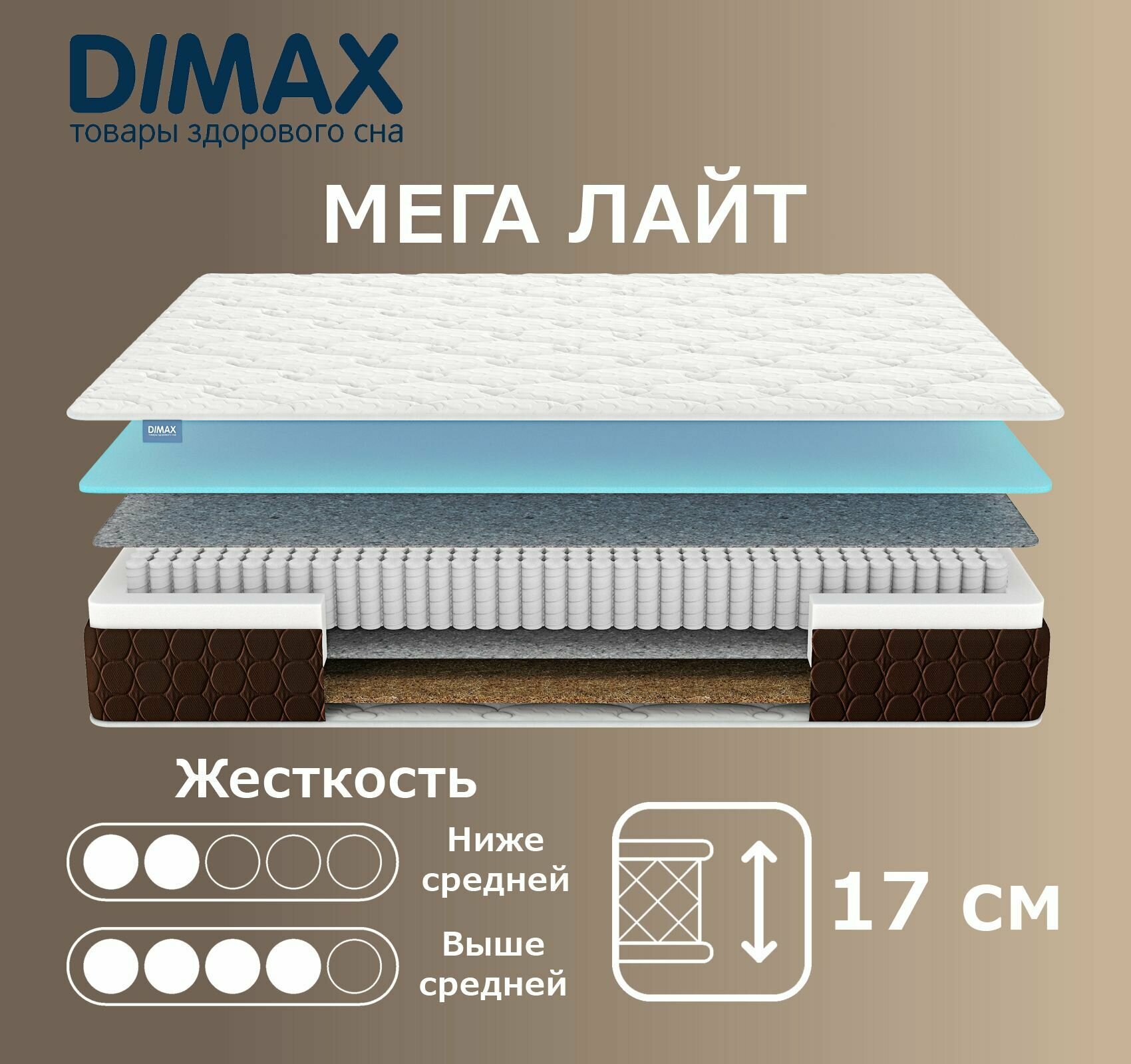 Матрас Dimax Мега Лайт 160х200 см - фотография № 1