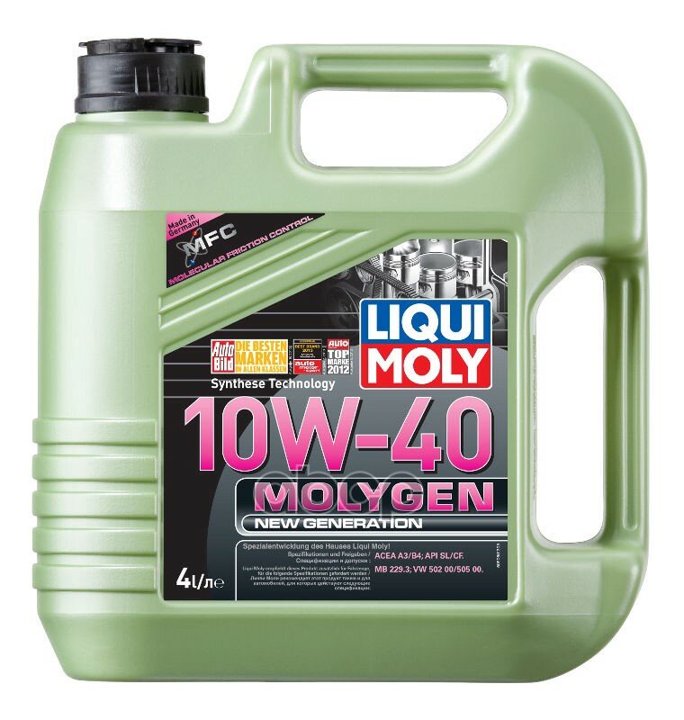 Liqui moly Масло Моторное Liqui Moly Molygen New Generation 10w-40 Полусинтетическое 4 Л 9060