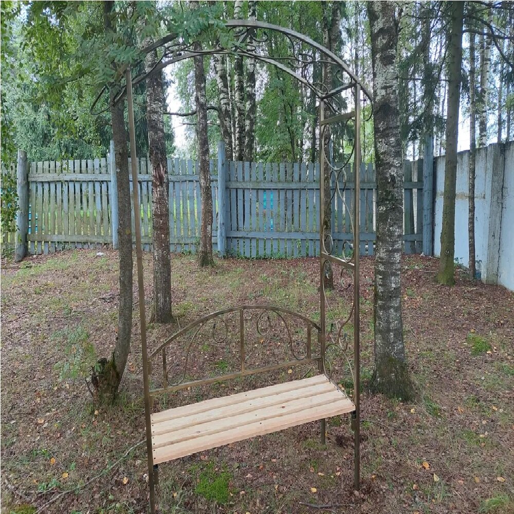 Арка-скамейка садовая 135х50, цвет бронзовый антик - фотография № 2