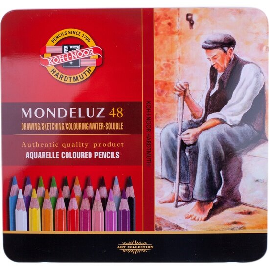 KOH-I-NOOR Акварельные карандаши Mondeluz, 48 цветов (3726048001PL), 48 шт.
